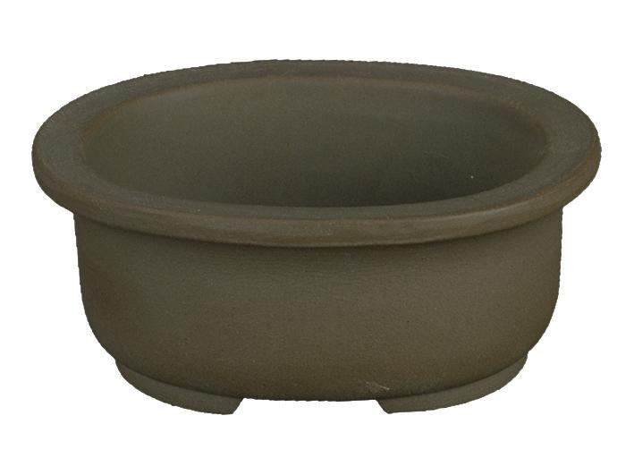 Vasi: Vaso per bonsai Giapponese Morrisan ovale in gres 10,5x8,5x4,5 cm -  B03-4-1