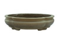 Vaso per bonsai ovale (forma mokko) in gres 35x25x8 cm - GL26b