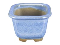 Vaso per bonsai Giapponese Morrisan quadrato in gres smaltato azzurro 5,5x5,5x4,5 cm - B02-8-8A