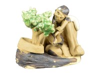 Statuina da compagnia per bonsai, anziano con bonsai 6x3,5x5 cm - CA-53C