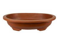 Vaso Cinese ovale in plastica marrone per bonsai 49x35x9 cm - H412C
