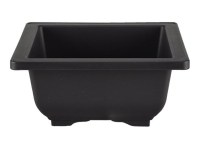 Vaso Cinese quadrato in plastica nera per bonsai e cactus 13,5x13,5x6,5 cm - PL17V