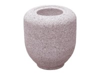 Vasca rotonda cinese in pietra (granito rosa) (Tsukubai) scolpita a mano per giardini zen, 30x30xh34 cm - GFW209D30