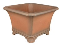 Vaso per bonsai quadrato in gres 18,5x18,5x13,5 cm - L170b