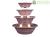 Vasi per bonsai rotondi in gres smaltati rosa-viola (Set da n.4 pezzi) - G238