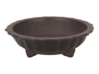 Round bonsai pot (lotus shape) in stoneware 20.5x20.5x5 cm - B082