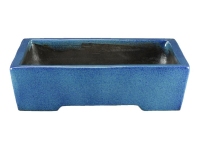 Rechteckige Bonsaischale aus blau glasiertem Steinzeug 36x24x10 cm - TY66a