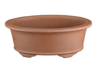 Oval stoneware pot for bonsai 18.5x12x6 cm - 2335b